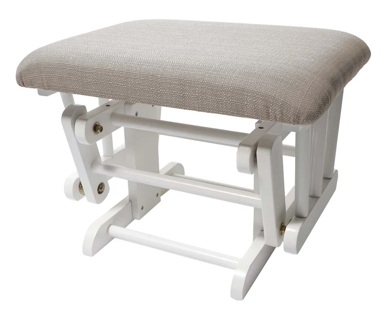 Fauteuil de relaxation fonction bascule avec repose-pieds coussin en tissu crème structure en bois de bouleau blanc 04_0006270