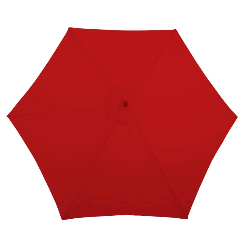 Parasol de jardin diamètre 3m polyester rouge et bois pieds de parasol non inclus 04_0008012