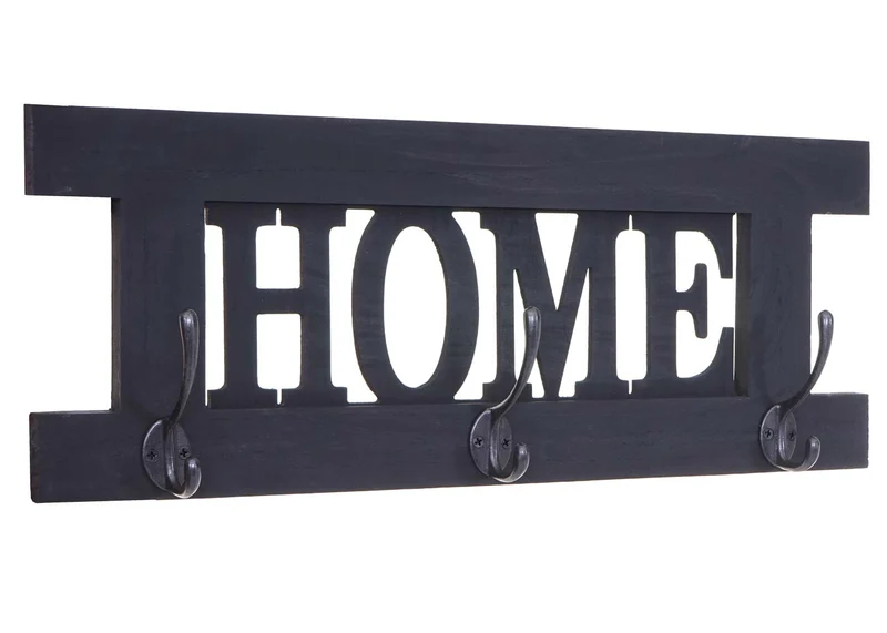 2x portemanteau mural avec 3 crochets et 4 crochets doubles family home en bois vintage gris foncé 04_0007285