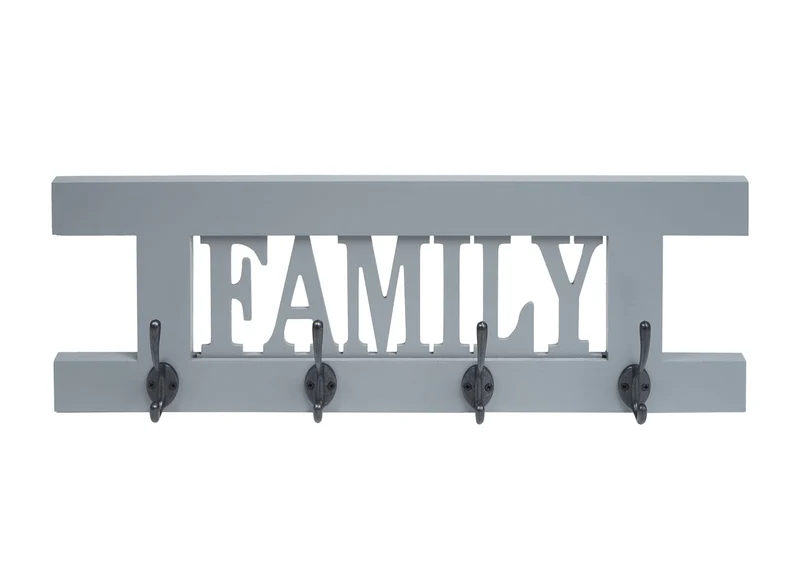 2x portemanteau mural avec 3 crochets et 4 crochets doubles family home en bois vintage gris-bleu 04_0007284