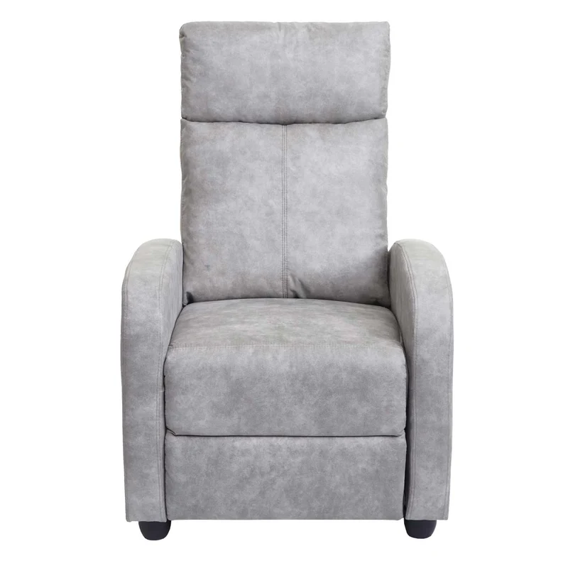 Fauteuil TV de relaxation fonction inclinable réglable en tissu vintage gris clair 04_0006879