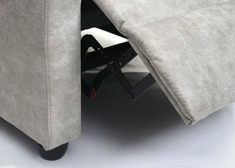 Fauteuil TV de relaxation fonction inclinable réglable en tissu vintage gris clair 04_0006879