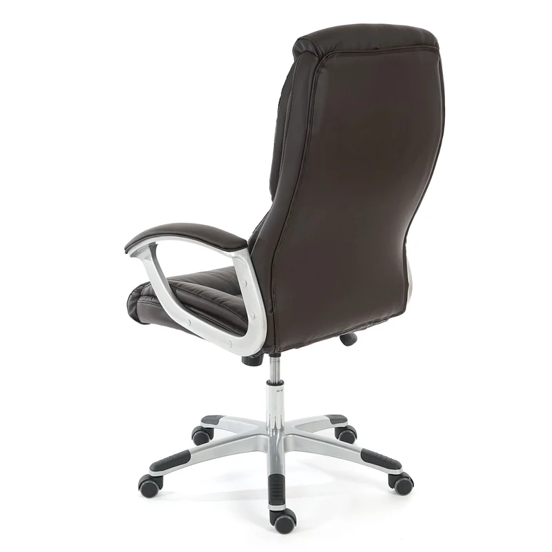 Fauteuil chaise de bureau sur roulettes XXL pivotante en synthétique marron 04_0001906