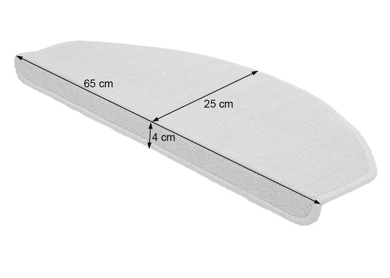 Lot de 15 tapis d'escalier protection d'escalier antidérapant 65x25cm semi-circulaire gris 04_0000018
