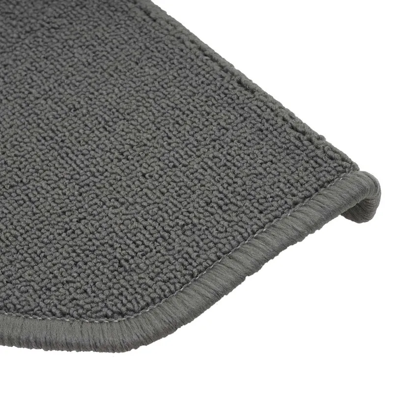 Lot de 15 tapis d'escalier protection d'escalier antidérapant 65x25cm semi-circulaire gris 04_0000018