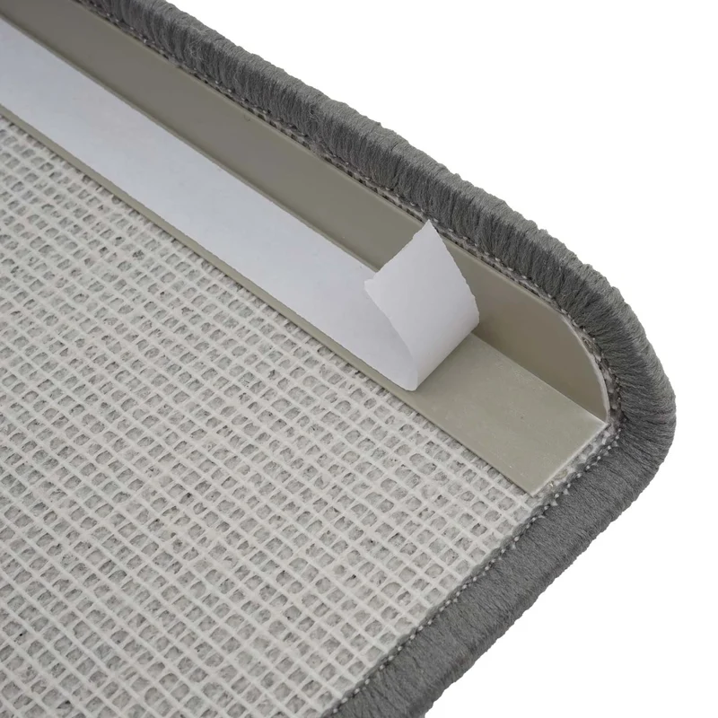 Lot de 15 tapis d'escalier protection d'escalier antidérapant 65x25cm semi-circulaire gris 04_0000018