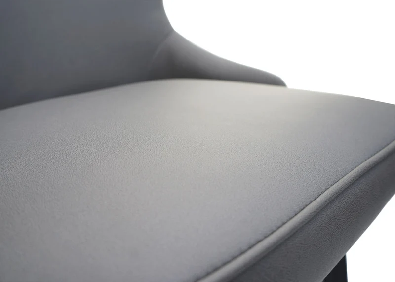 Lot de 2 chaises de salle à manger coutures décoratives au dos asssie en tissu gris foncé-gris clair 04_0007384