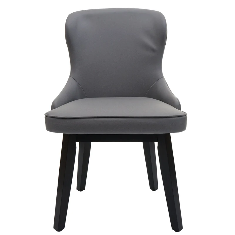 Lot de 2 chaises de salle à manger coutures décoratives au dos asssie en tissu gris foncé-gris clair 04_0007384