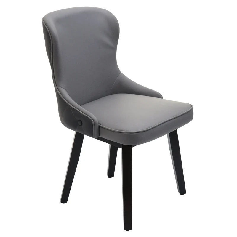 Lot de 2 chaises de salle à manger coutures décoratives au dos asssie en tissu gris foncé-gris clair 04_0007384