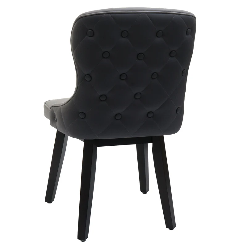 Lot de 2 chaises de salle à manger coutures décoratives au dos asssie en tissu gris foncé-gris clair 04_0007384