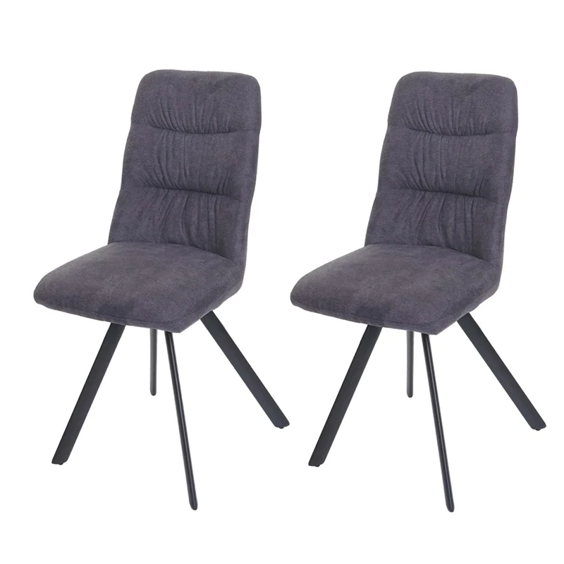 Lot de 2 chaises de salle à manger confortable pivotante en velours anthracite cadre en acier 04_0007358