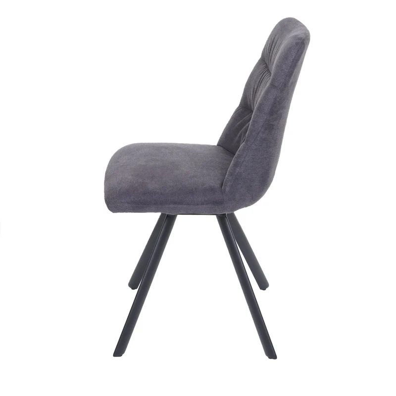 Lot de 2 chaises de salle à manger confortable pivotante en velours anthracite cadre en acier 04_0007358