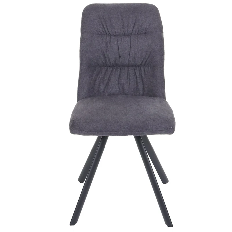 Lot de 2 chaises de salle à manger confortable pivotante en velours anthracite cadre en acier 04_0007358