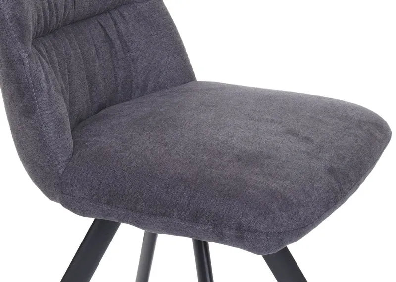 Lot de 2 chaises de salle à manger confortable pivotante en velours anthracite cadre en acier 04_0007358