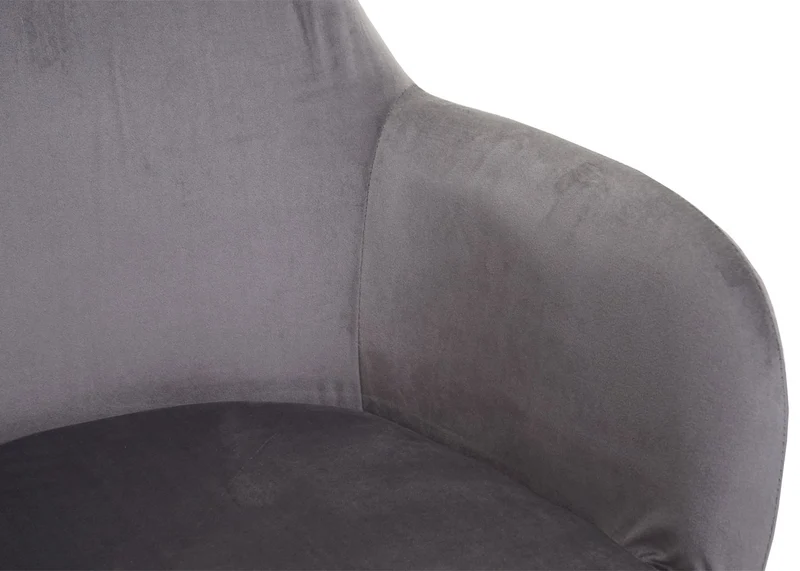 Lot de 2 chaises de salle à manger design rétro assise en velours gris pieds métal dorés 04_0007352