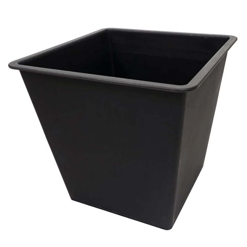 Jardinière cache-pot carré 60 x 33 x 33 cm pour extérieur acier et bois d'acacia marron 04_0007221
