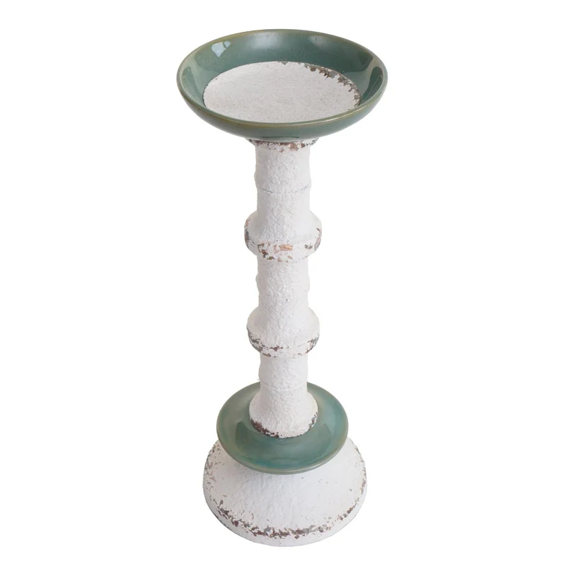 Lot de 2 bougeoirs design vintage en métal céramique hauteur 36 cm 04_0007290