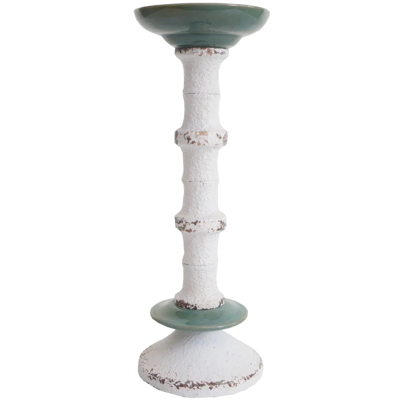 Lot de 2 bougeoirs design vintage en métal céramique hauteur 36 cm 04_0007290