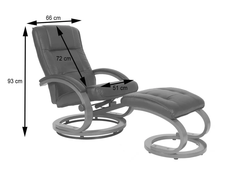 Fauteuil TV fauteuil relaxation pivotant avec repose-pieds en PVC rouge cadre en bois 04_0006897