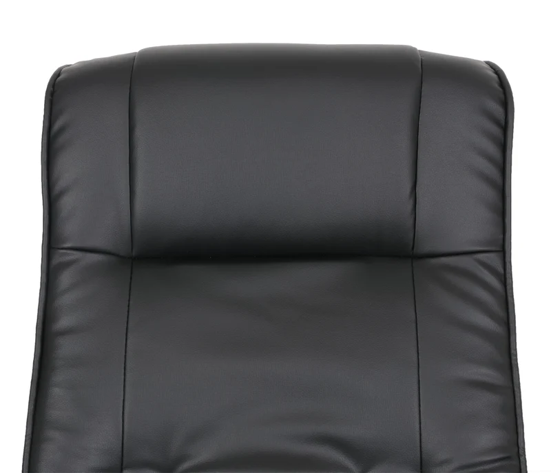 Fauteuil TV fauteuil relaxation pivotant avec repose-pieds en PVC rouge cadre en bois 04_0006897