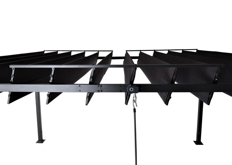 Pergola pavillon de jardin à lattes auvent de terrasse 8 cm cadre en aluminium tissu/textile 3 x 4m anthracite 04_0008119