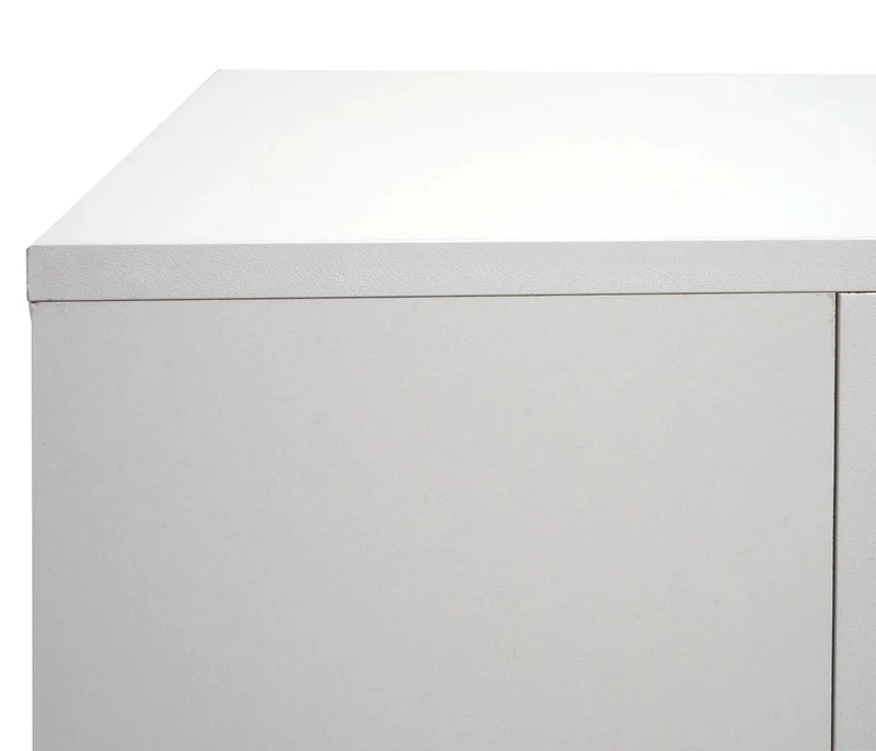 Meuble TV avec 2 étagères en verre 50 x 144 x 40 cm compartiment de rangement blanc brillant 04_0007857