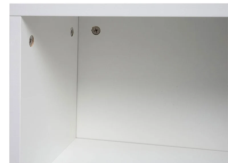 Meuble TV avec 2 étagères en verre 50 x 144 x 40 cm compartiment de rangement blanc brillant 04_0007857