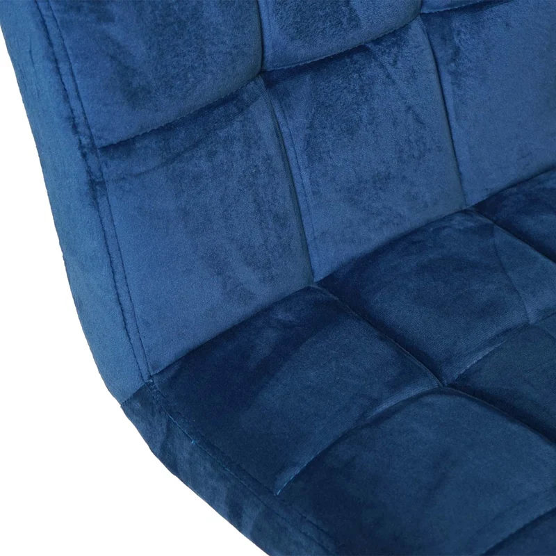 Lot de 2 tabourets de bar chaises comptoir réglable en hauteur en velours bleu pétrole piètement noir 04_0007461