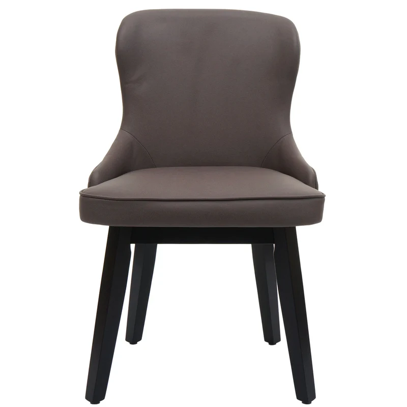 Lot de 2 chaises de salle à manger rembourrée coutures décoratives au dos assise en tissu vert foncé-gris pieds en bois foncé 04_0007386