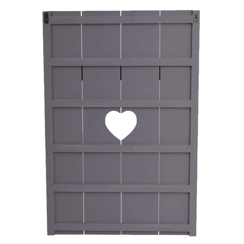 Portemanteau mural Home avec 8 crochets panneau armoire design vintage 91 x 60 cm gris-bleu 04_0008173