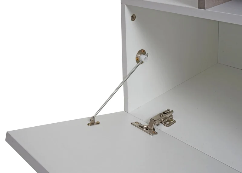 Meuble tv avec deux grands compartiments de rangement avec portes 47x170x40 cm MDF aspect béton blanc 04_0007856