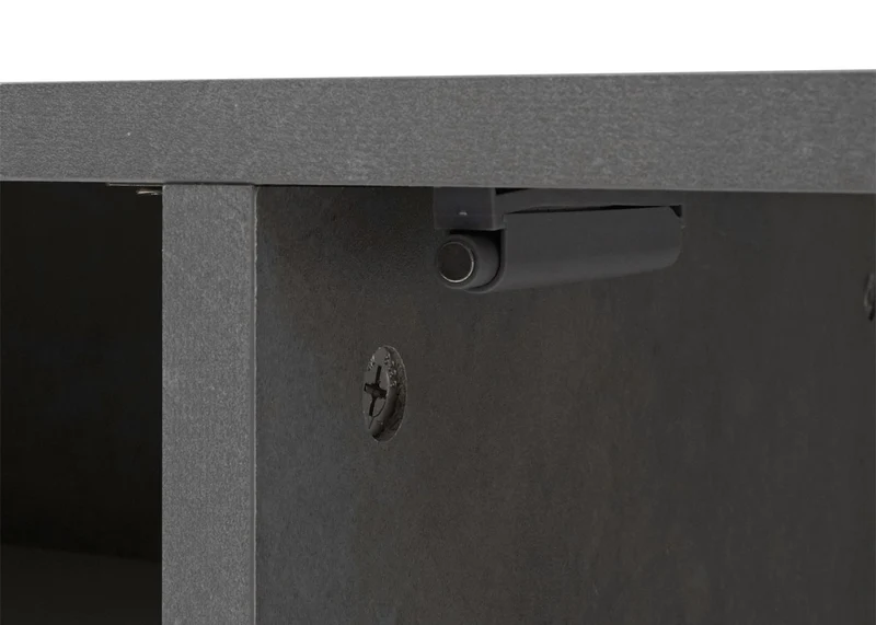 Meuble TV avec deux grands compartiments de rangement avec portes 45x161x40 cm MDF aspect béton blanc 04_0007855