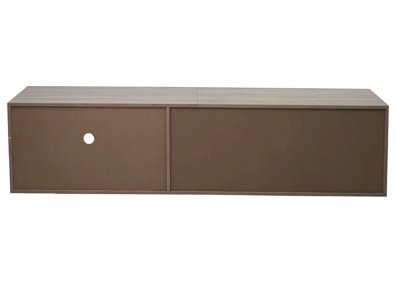 Meuble TV avec deux compartiments de rangement avec portes 43x180x41 cm MDF aspect chêne blanc 04_0007854