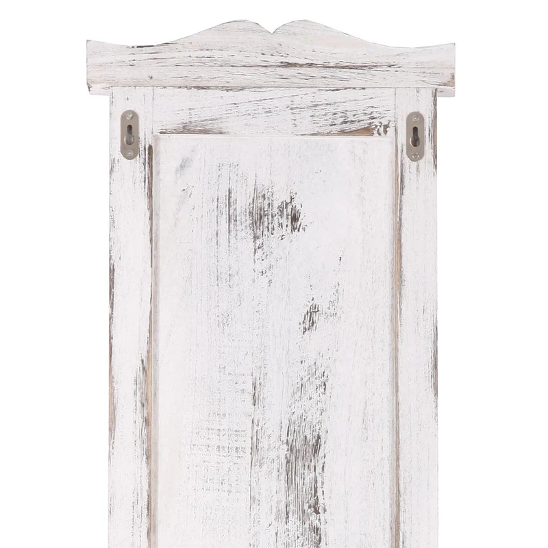 2x porte-manteaux muraux panneau avec 3 crochets 109x28x4 cm en bois blanc vieilli 04_0007417