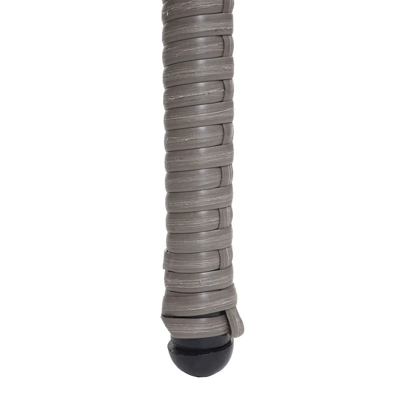 Lot de 2 chaises en polyrotin gris balcon jardin empilable coussins gris foncé 04_0007409