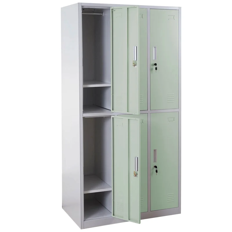 Casier armoire de rangement serrure avec 6 compartiments en métal vert 04_0007269