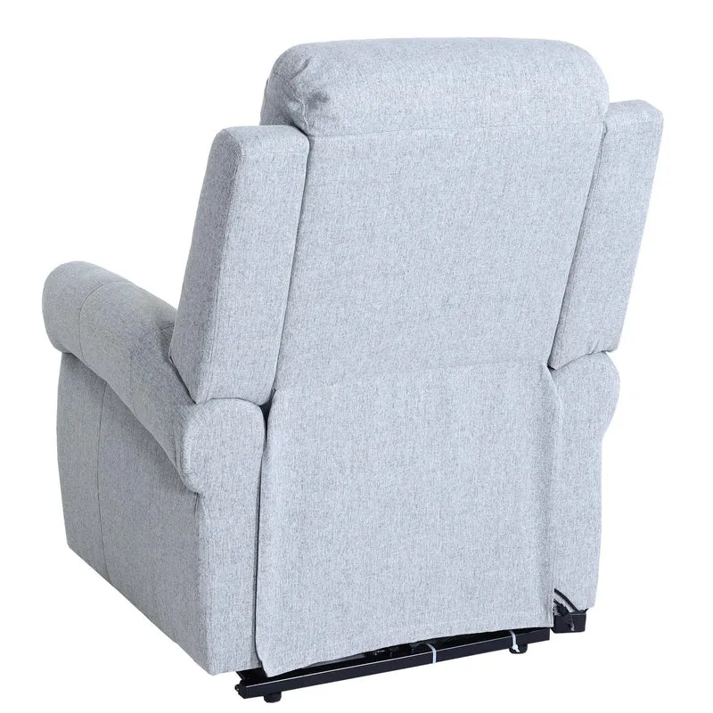 Fauteuil TV de relaxation fonction inclinable fonction massage et chauffage en tissu gris clair 04_0006892