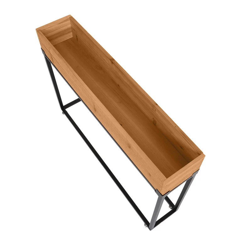 Potager surélevé bac à plantes bac à fleurs hauteur 62 cm en bois de sapin et acier 62x80x16 cm 04_0008182