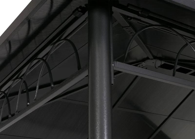 1x pergola avec toit et 4x parois latérales + moustiquaire structure en acier stable tissu crème 04_0008138