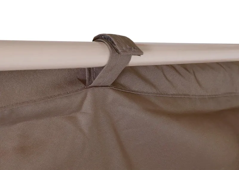 Pergola pavillon de jardin auvent de terrasse stable 7 cm structure métallique 3 x 3m aspect bambou taupe-marron 04_0008121
