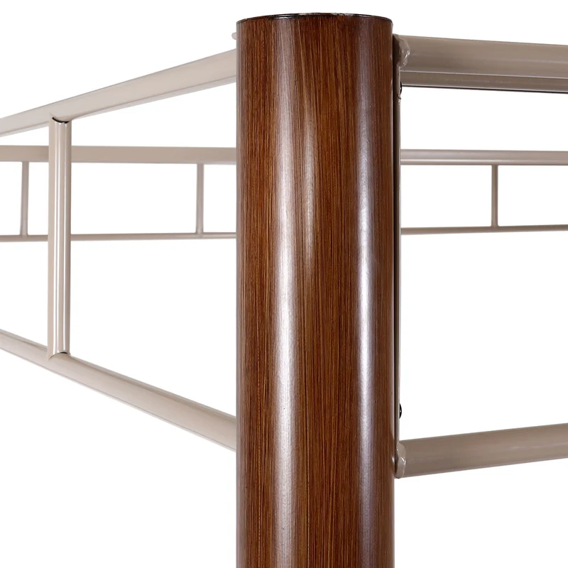 Pergola pavillon de jardin auvent de terrasse stable 7 cm structure métallique 3 x 3 m aspect bambou blanc crème 04_0008120