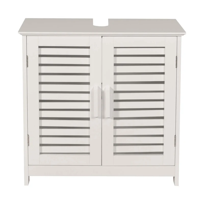 Meuble sous lavabo meuble de salle de bain sous évier avec rangement 60 x 60 x 30 cm MDF blanc 04_0007843