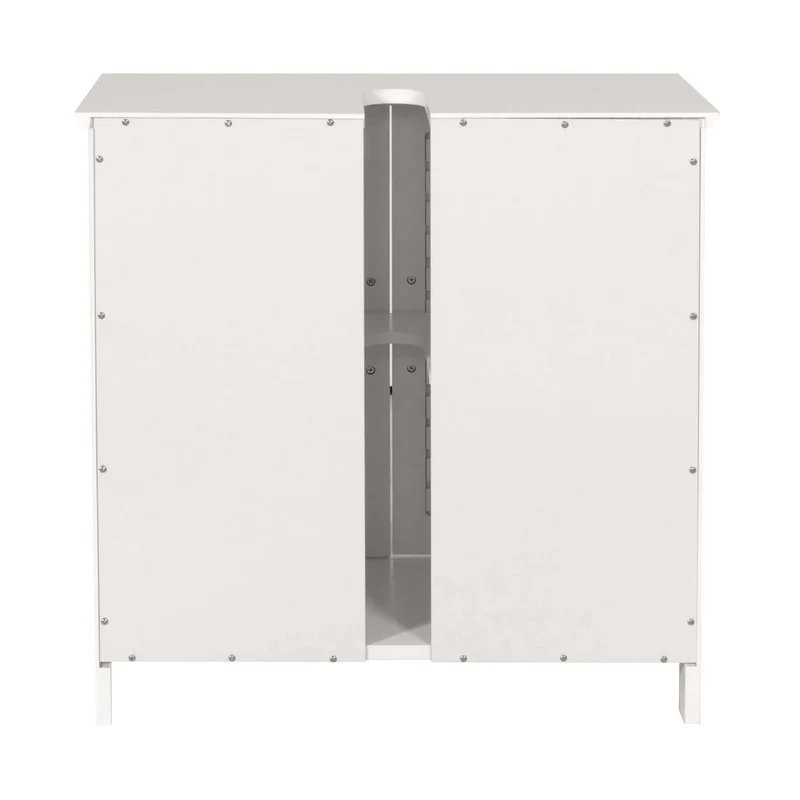 Meuble sous lavabo meuble de salle de bain sous évier avec rangement 60 x 60 x 30 cm MDF blanc 04_0007843