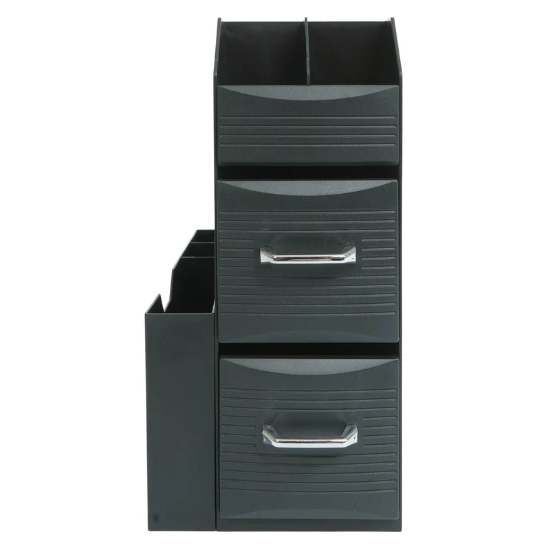 Organisateur de bureau porte-stylo boîte de rangement avec 2 tiroirs et 7 compartiments 29 x 14 x 33 cm 04_0007893