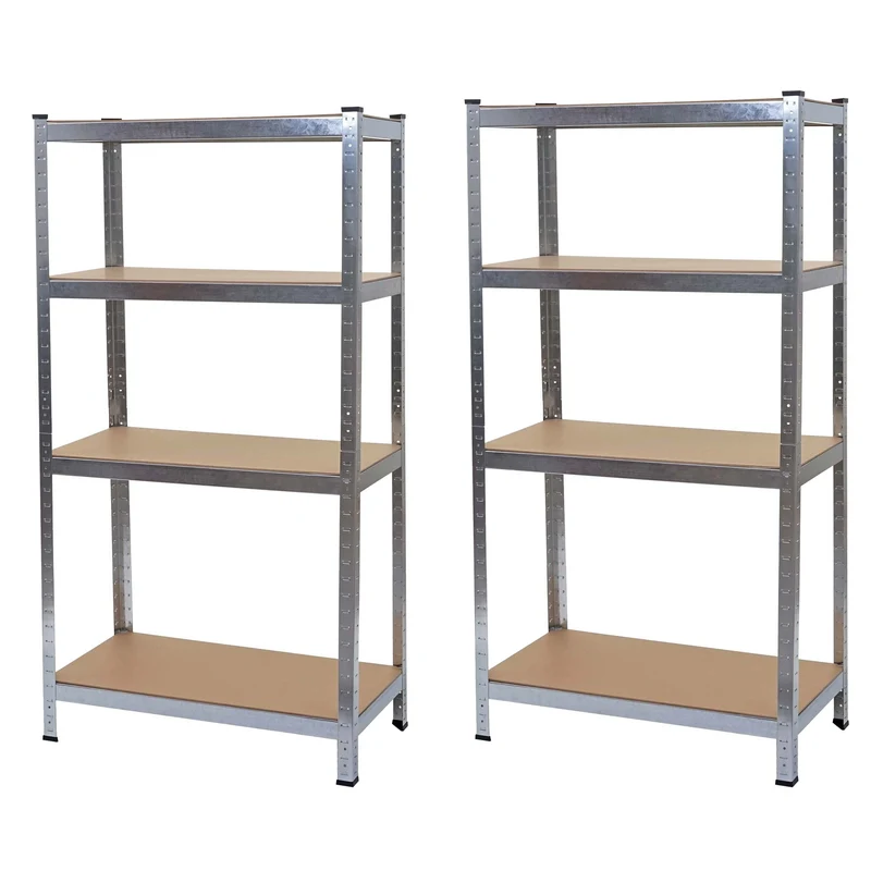 2x étagères pour charges lourdes 160 x 80 x 40 cm capacité de charge 320kg chacune en métal gris et MDF 04_0007484