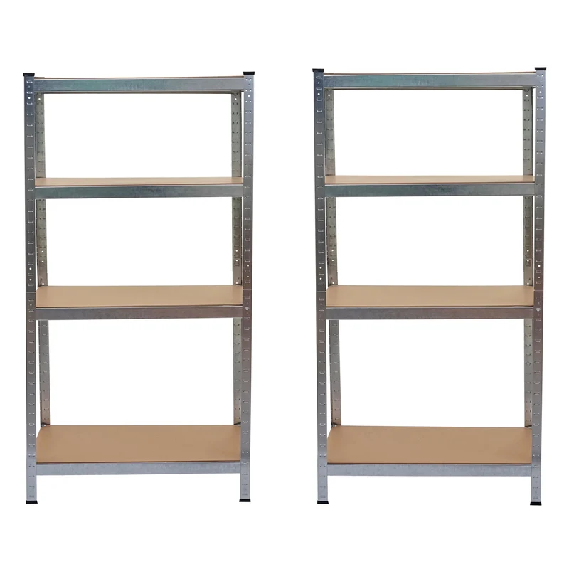 2x étagères pour charges lourdes 160 x 80 x 40 cm capacité de charge 320kg chacune en métal gris et MDF 04_0007484