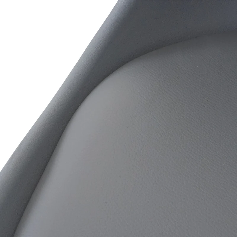 Lot de 2 chaises de salle à manger réglable en hauteur pivotante PVC et plastique gris foncé piètement chromé 04_0007393