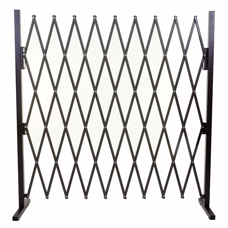 Grille de barrière grille à ciseau grille de protection des animaux extensible aluminium marron hauteur 153 cm largeur 32-265 cm 04_0006984