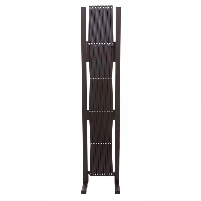 Grille de barrière grille à ciseau grille de protection des animaux extensible aluminium marron hauteur 153 cm largeur 32-265 cm 04_0006984