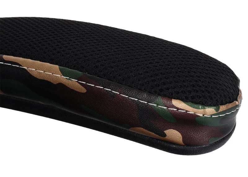 Chaise de bureau pivotante accoudoirs rabattables en PVC couleur camouflage noir 04_0006225